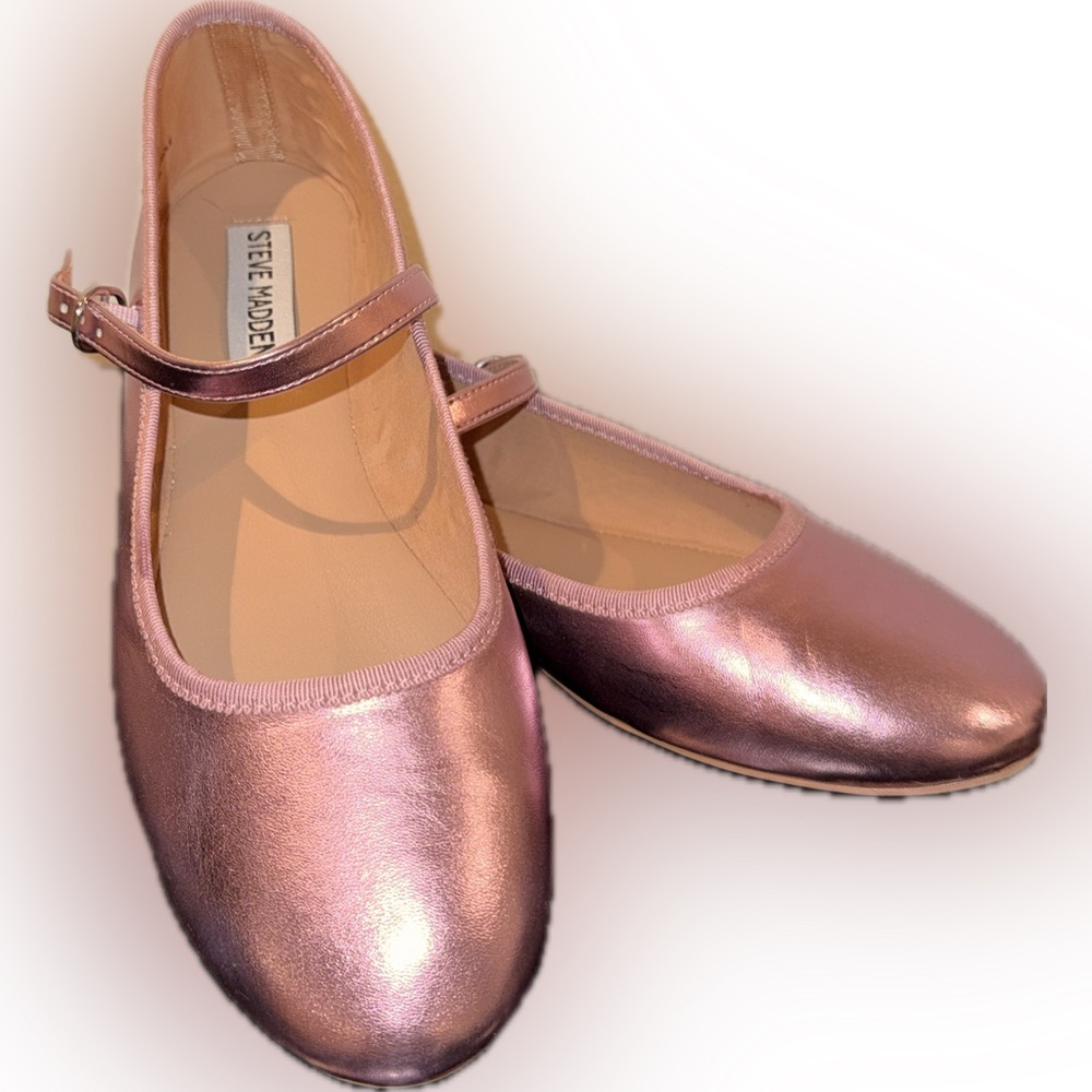 Steve Madden Rose Metallic Mary Jane Flats